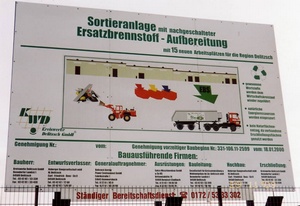 Bauschild Sortieranlage